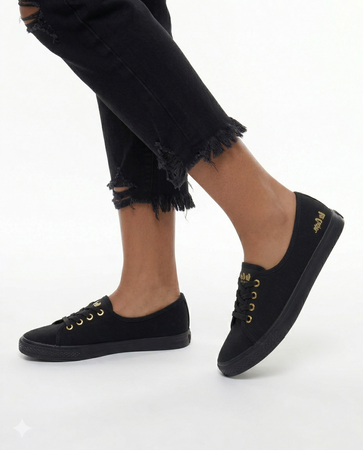 Lee Cooper Classic Low Sneakers With Gold Logo Black LCW-26-02-4045L
