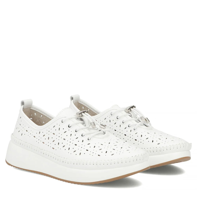 Filippo Skórzane Sneakersy Na Platformie Białe DP7535-26-WH