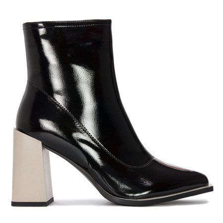 S.Barski Women's boots ankle boots black lacquered