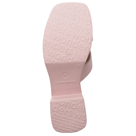 Wonders Women's leather mules Wild V Rosa