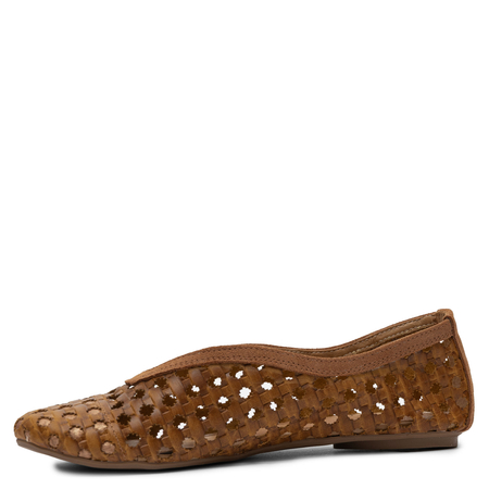 Maciejka Women’s Leather Perforated Flats Breathable Loafers Almond Toe Brown 07307-29/00-0