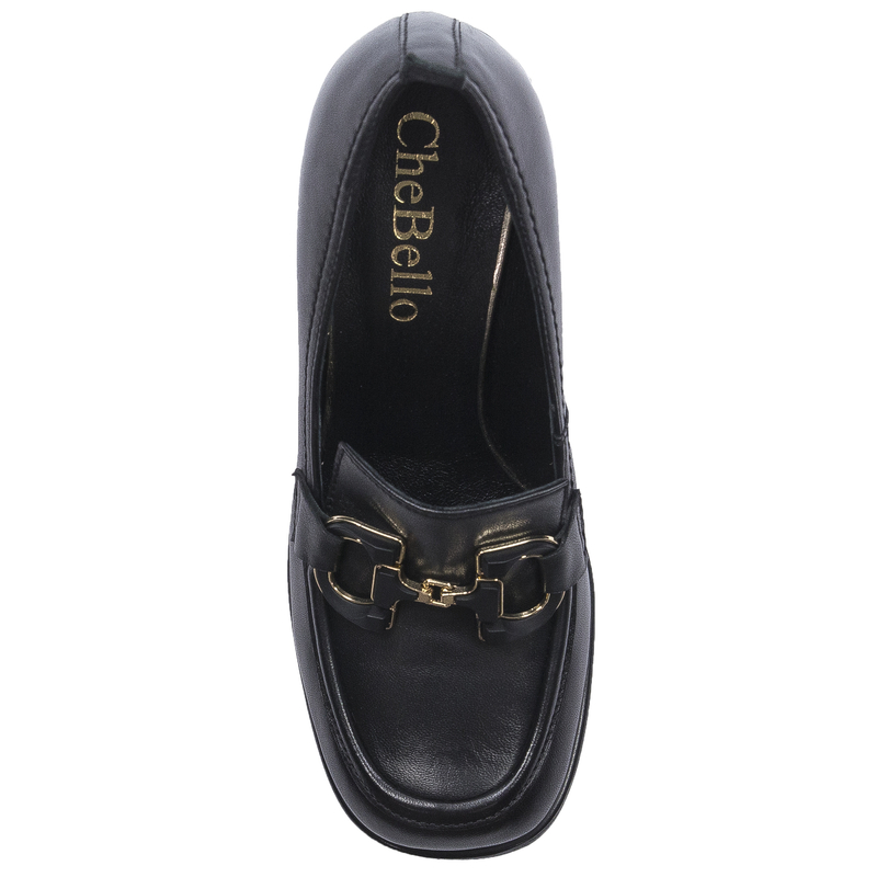 Chebello Women's leather black pumps