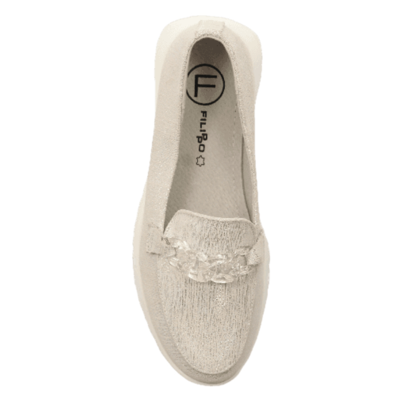 Filippo Women's Moccasins Leather Silver