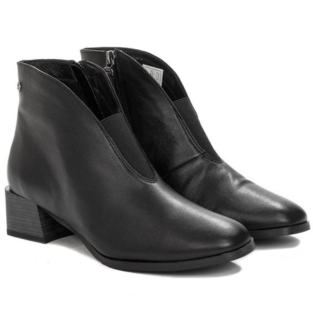 Botki Maciejka na obcasie ocieplane Czarne