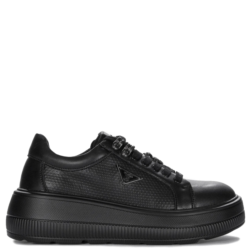 Filippo Sneakersy damskie skórzane na platformie czarne
