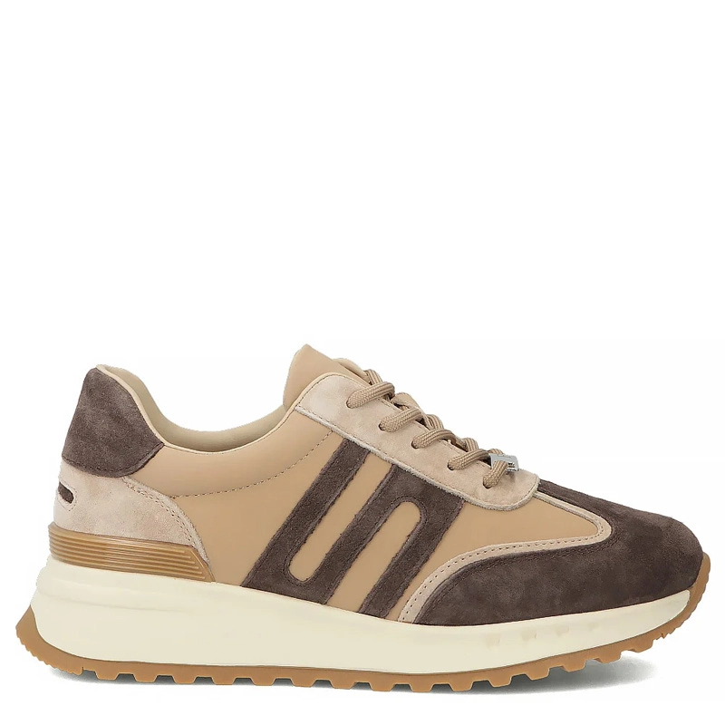 Filippo Leather Platform Sneakers Beige Brown DP7733-26-BE