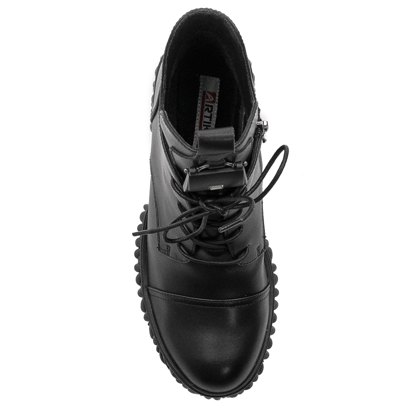 Artiker Women's leather Black warmed boots