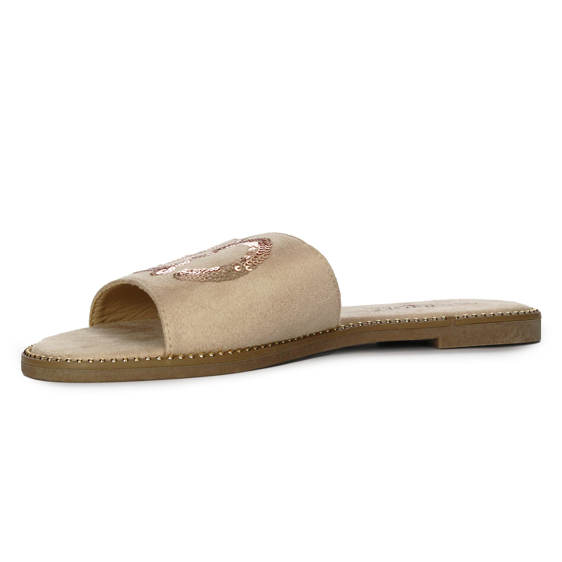 S.Barski Women's Beige Slides