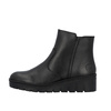 Rieker Botki Damskie X9165-01-BLACK Czarne - Ocieplane Buty na Jesień i Zimę