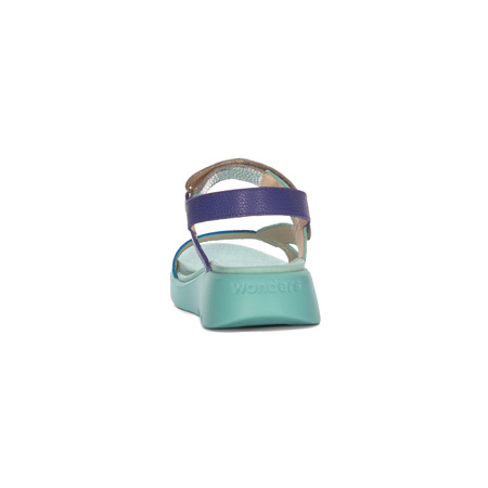 Wonders Women's Leather Sandals Lagoon