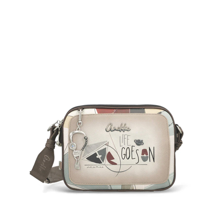 Anekke Women’s Crossbody Three-Compartment Bag Adjustable Strap Multicolor 42813-188