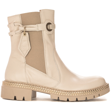 Maciejka Beige Leather Women's Boots