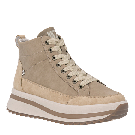 Rieker Sneakersy Wysokie Damskie Na Platformie Beżowe W3871-60-BEIGE
