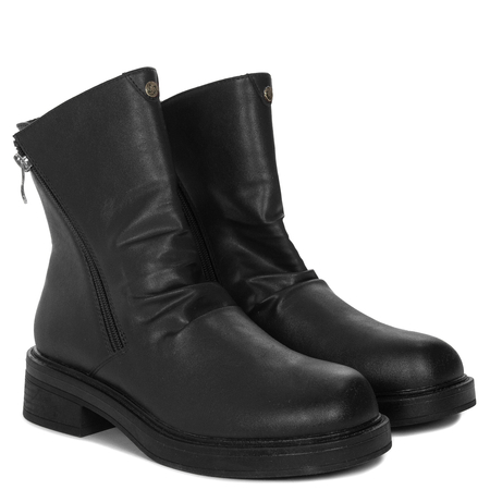 Maciejka Leather Double-Zip Ankle Boots Low Heel 4,5 cm Black A7159-01/00-7