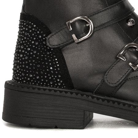 Botki Venezia Black skórzane Czarne