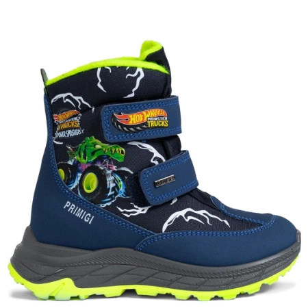 Primigi Chłopięce Ocieplane Botki Na Rzepy Hot Wheels Granatowe 8893900
