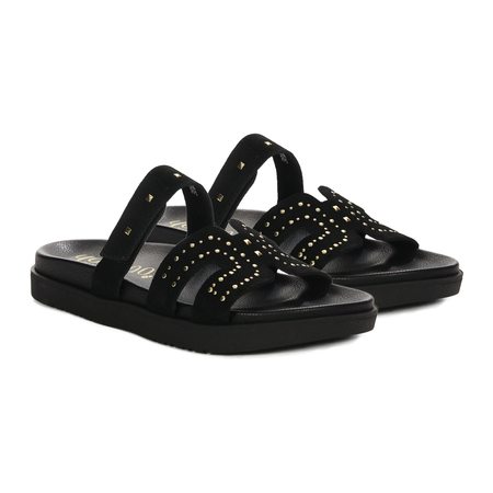 Yokono Women's Leather Flip Flops Negro