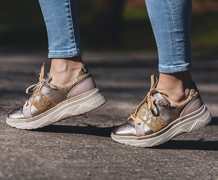 Maciejka 04448-25-00-5 Gold+Beige Flat Shoes