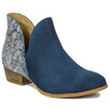 Maciejka Asymmetric Ankle Boots Low Heel Navy 04091-47/00-5