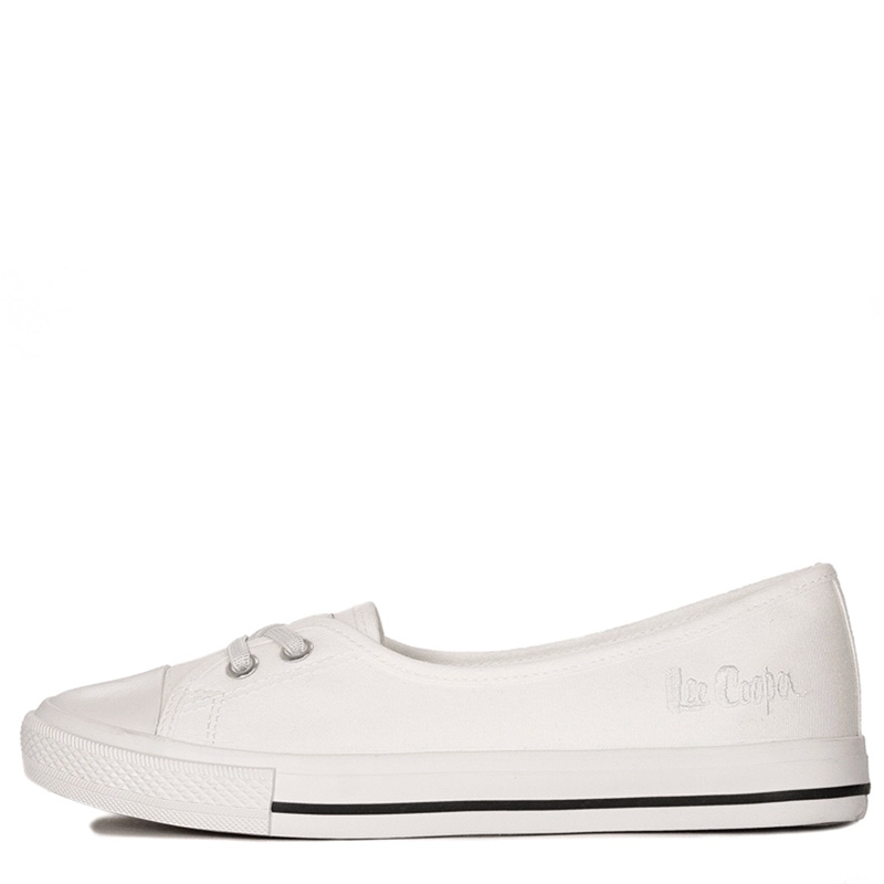 Lee Cooper Białe Materiałowe Trampki Slip-On Niskie Białe LCW-26-31-4356L
