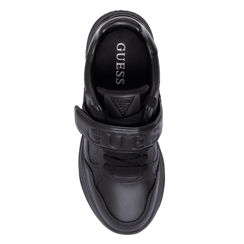 Guess Sneakersy Damskie Na Platformie Sneakersy Z Paskiem Logo Czarne FLFHNNELE12-BLACK