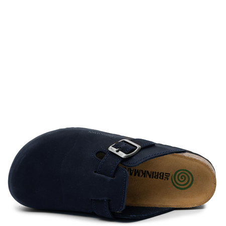 Dr. Brinkmann Leather Mules Orthopedic Closed Toe Navy 600355-NERPIO