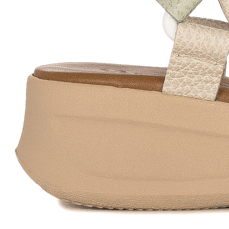 Maciejka Green Leather Sandals
