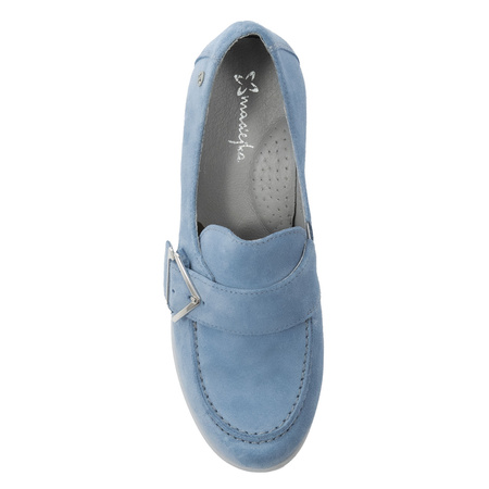 Maciejka Women's Leather Platform Shoes Blue