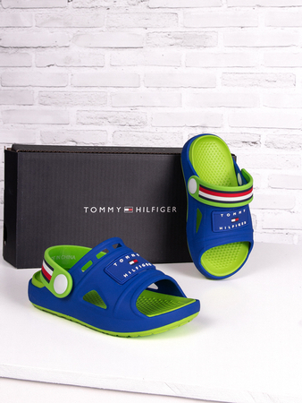 Tommy Hilfiger Klapki Dziecięce Niebiesko Zielone