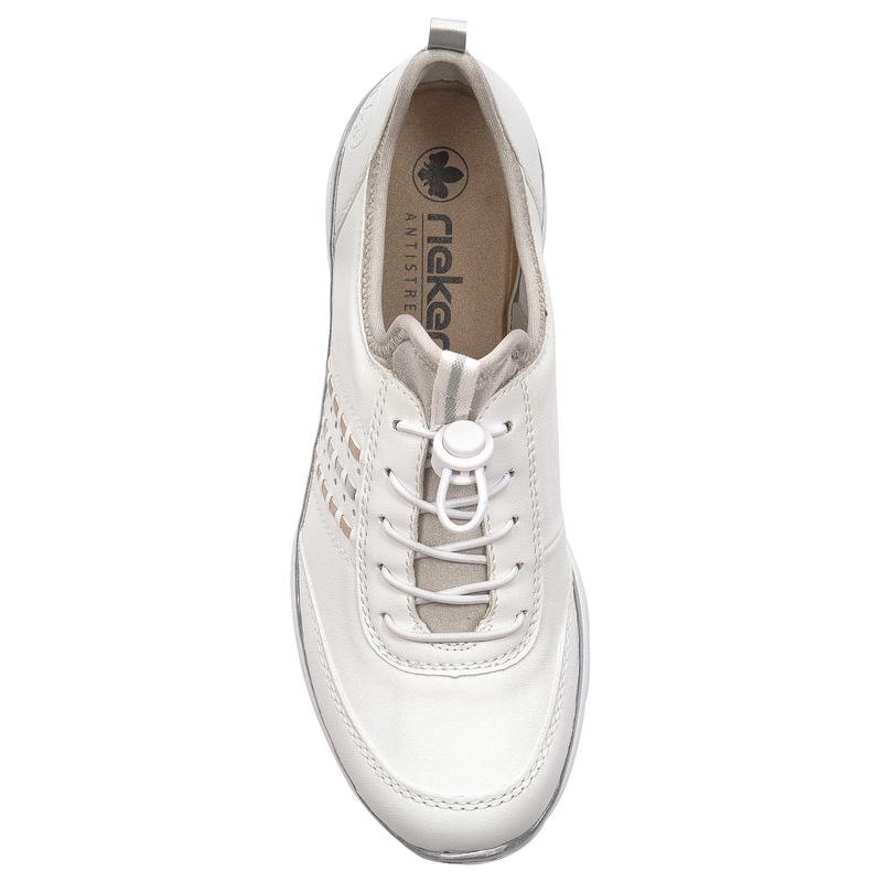 Rieker Sneakersy Antistress Damskie Lekka Podeszwa 4 cm Białe L3259-80