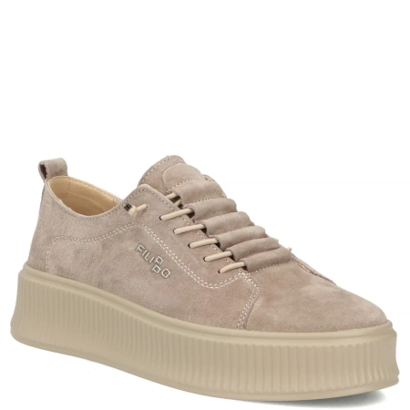 Filippo Leather Platform Sneakers Beige DP8343-26-BE