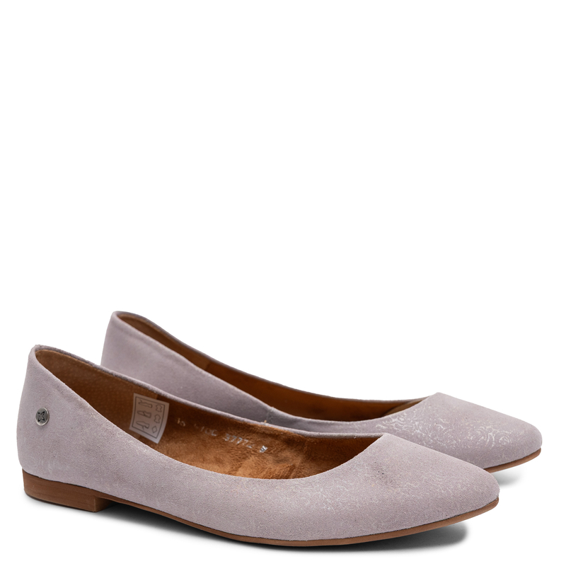 Maciejka Leather Classic Ballerinas Suede Beige 4100W-11/00-8