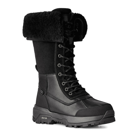 UGG Adirondack Boot All XXV Śniegowce Skórzane Damskie Z Futrem Naturalnym Czarny 1171441-BLK