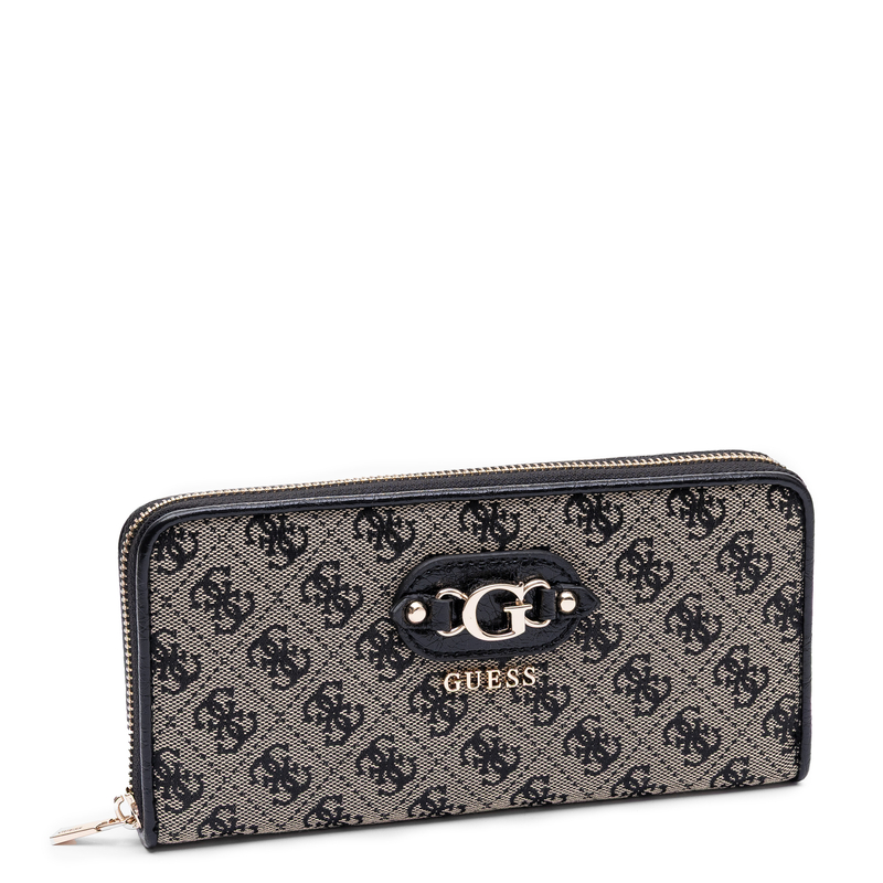 Guess Elegant Logo Women's Zip Around Wallet Grey SWJT2313146-BLK