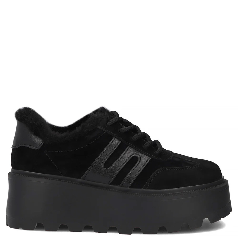 Filippo Leather Insulated Platform Sneakers Black DP7110-26-BK