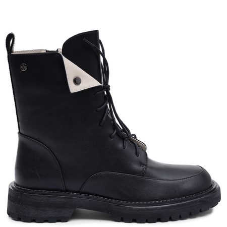 Maciejka Leather Lace-Up Boots Black Insulated K7749-01/00-7