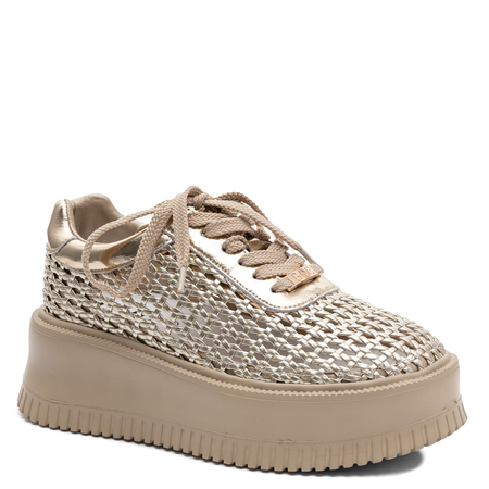 GOE Fashionable Openwork Platform Sneakers Metallic Gold TT2N4044