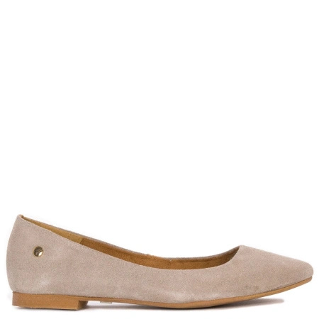 Maciejka Suede Leather Almond-Toe Women’s Ballerinas Beige 04100-42/00-8