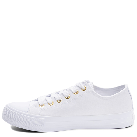 Lee Cooper Trampki ze Złotym Logo Białe LCW-26-02-4056L