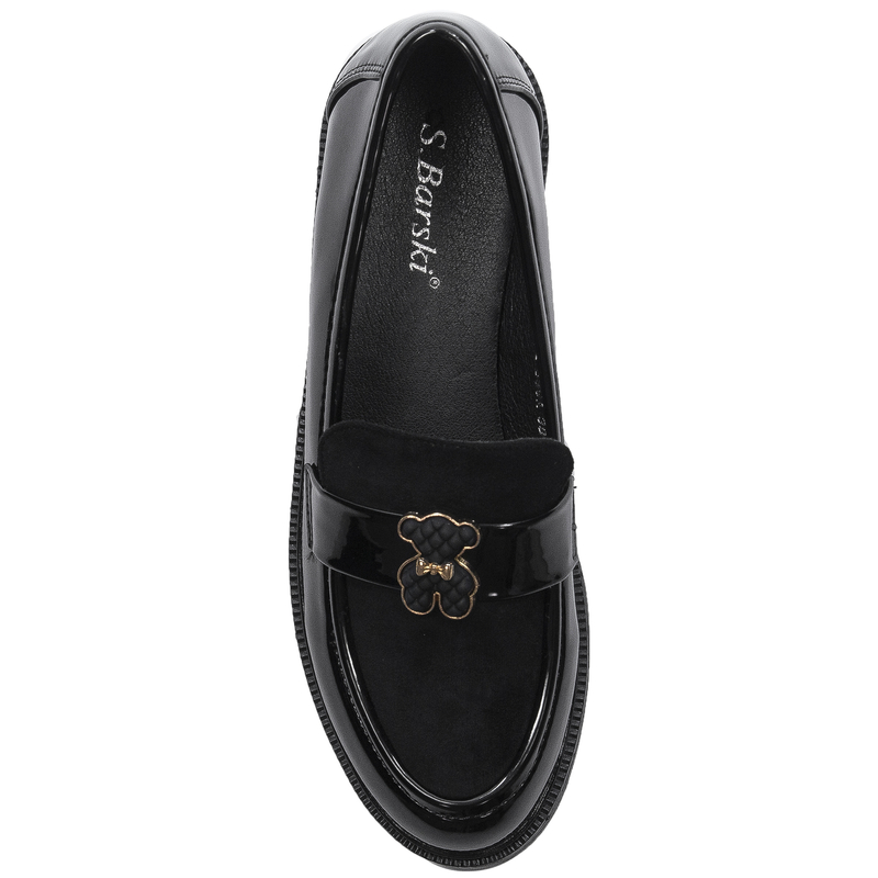 S.Barski Women's moccasins Black Patent