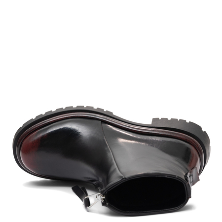 Maciejka Skórzane Botki Damskie Na Zamek Czarne K7732-08/00-7