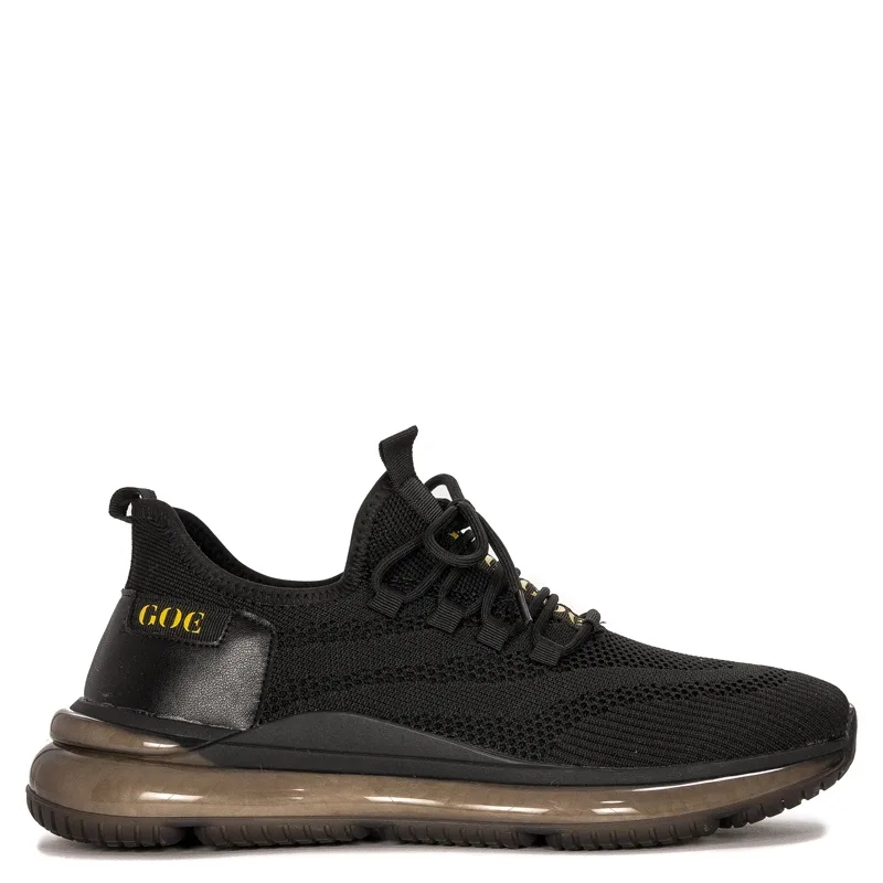GOE Sneakersy męskie na platformie Black czarne