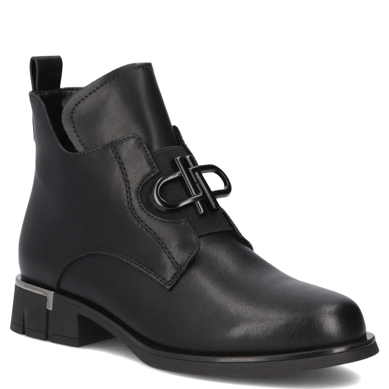 Filippo Skórzane Botki Damskie Czarne DBT7191-26-BK
