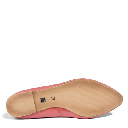Maciejka Women's Leather Ballet Flats Almond Toe Coral 4100W-04/00-8