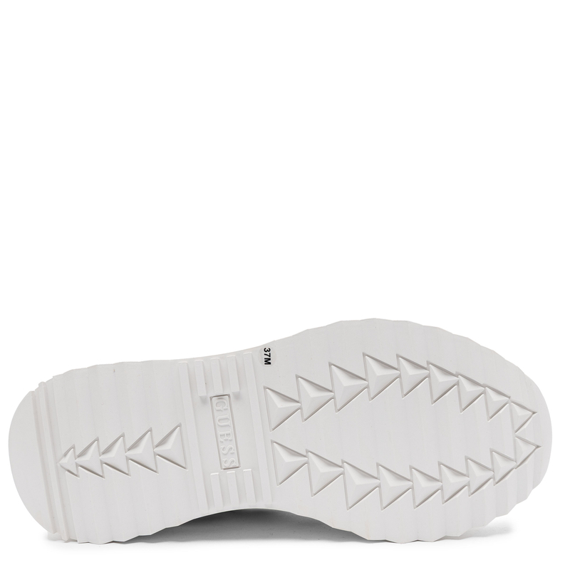 Guess Women’s Platform Sneakers 4G Monogram White With Metallic Heel Detail FLPVN4-FAL12-WHMU