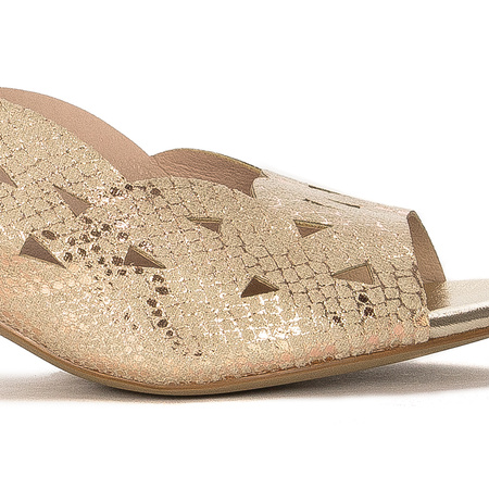 Sergio Leone Women's Gold Mix Sandals