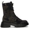 Wonders Women's Leather Boots On The Camo Platform Wonders Botki Damskie Skórzane Na Platformie Jungla Negro