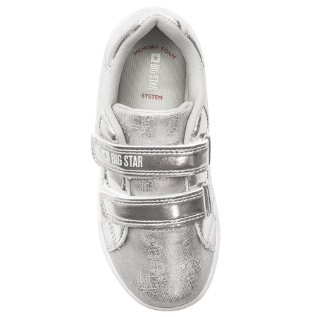 Big Star Children's sneakers for girls with Velcro Silver silver