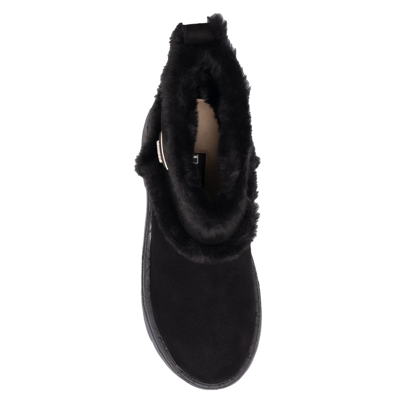Guess Botki Damskie Na Platformie Botki Z Futrzanym Obszyciem Czarne FLFBRDESU10-BLK