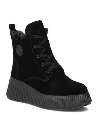 Filippo Leather Platform Ankle Boots Insulated Black DBT7288-25-BK